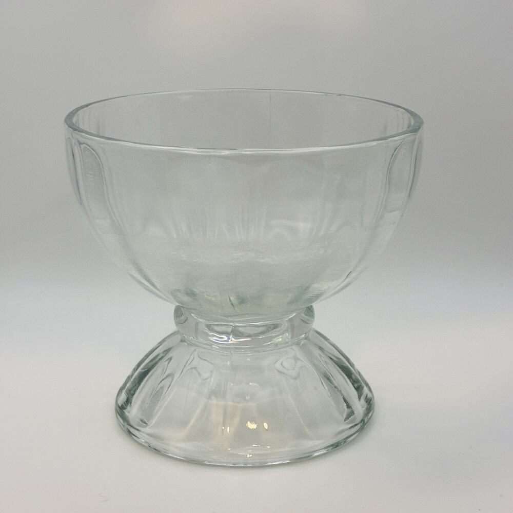Libbey Glass Ice Cream Sundae Bowl Pedestal Dessert Dish Vintage
